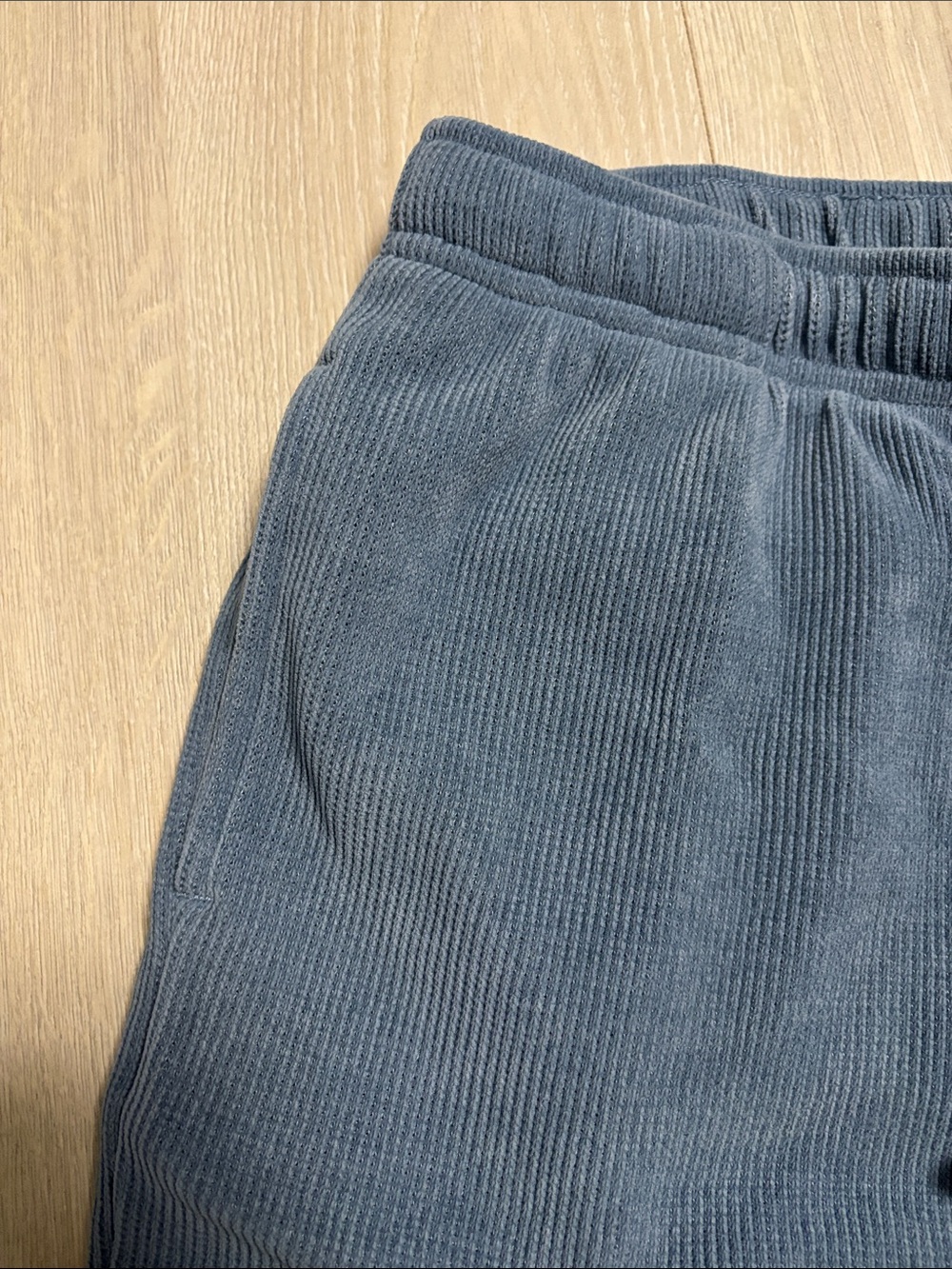 🔥BUNDLESALE Men's S Negative Space Blue Ribbed Drawstring Shorts NWOT - Picture 2 of 6